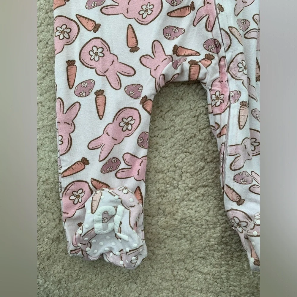 Caden Lane Size 3-6 Months Easter Bamboo Footie Sleeper Pajamas
